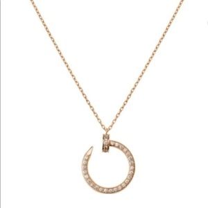 Rose Gold Nail Rhinestone Necklace